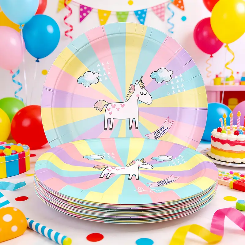 7-calowy jednorazowy okrągły talerz papierowy