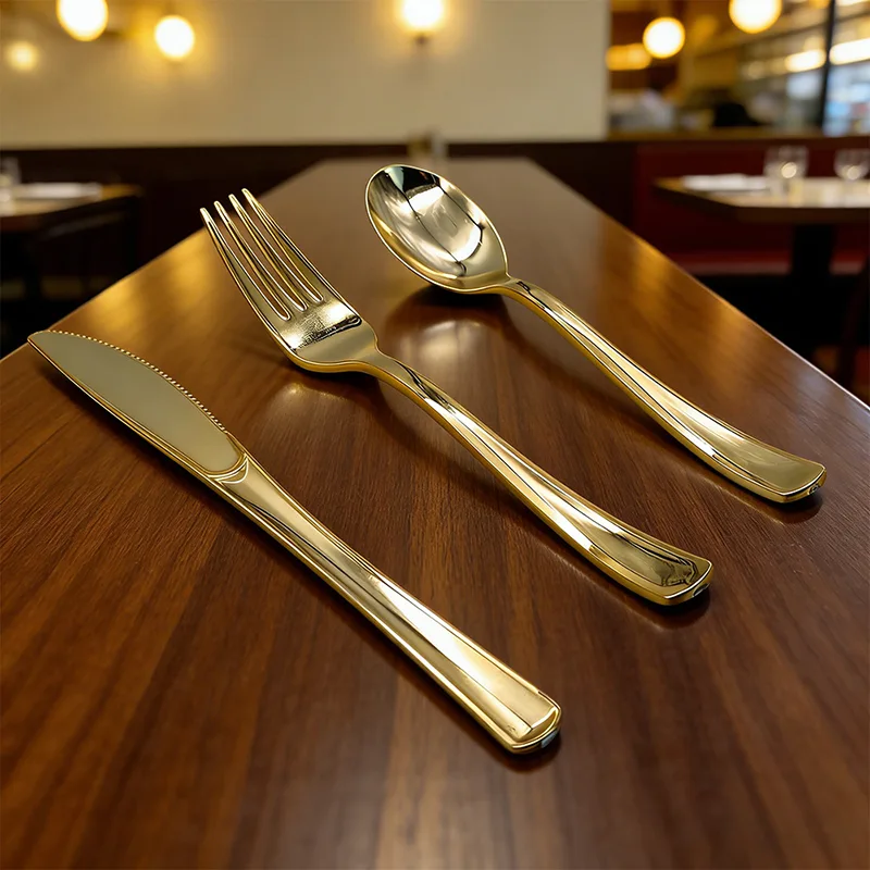 Klasyczne noże imprezowe Widelce Łyżki Plastikowe sztućce